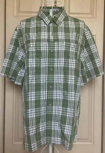 LL.Bean 엘엘빈 반팔 셔츠 그린 체크 L 사이즈