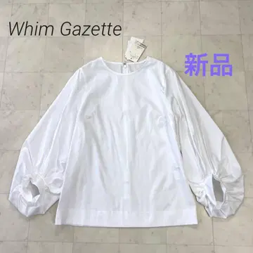 Whim Gazette 새상품 소매 볼륨 크루넥 풀오버