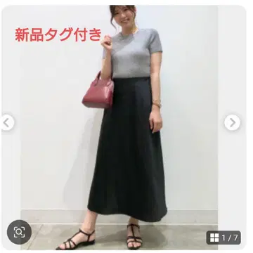 GU 지유 새틴 롱 스커트 블랙 A라인 L 택 포함 새상품