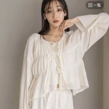 요류 셔링 숏 블라우스
