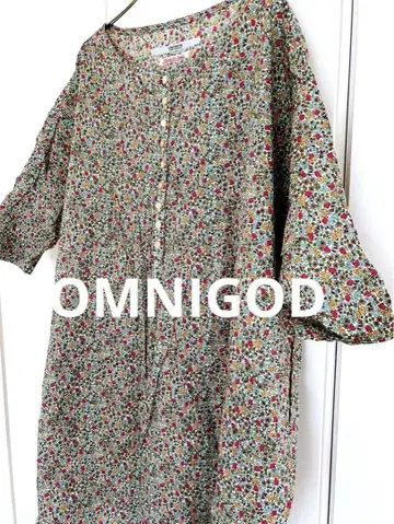 OMNIGOD 옴니갓 꽃무늬 반팔 여성용 원피스