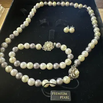 PREMIUM PEARL 조개 펄 목걸이 세트