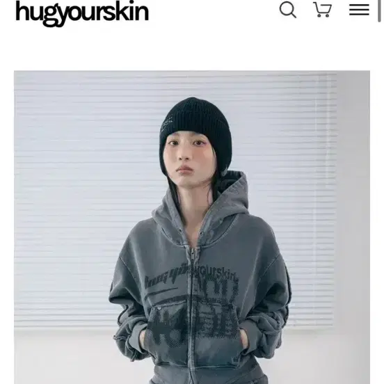 トップス Dot Big Pocket Hoodie (Gray) HUGYOURSKIN Dot big pocket hoodie zip-up (Gray) - hug your skin | 60