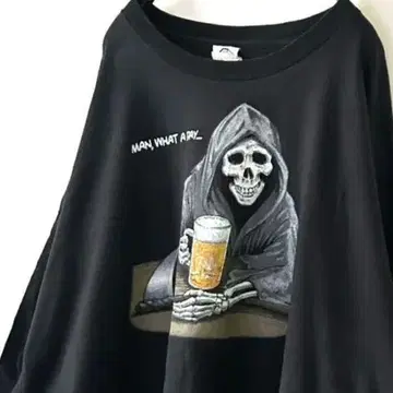 델타 사신 해골 맥주 티셔츠 3XL 블랙 구제 의류