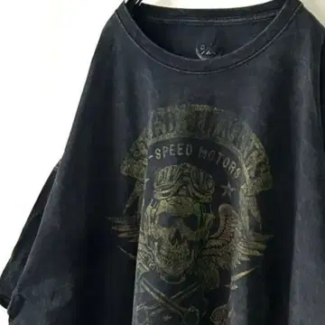 하이 스피드 모터스 그런지 스컬 해골 티셔츠 3XL 블랙 검정 구제 의류