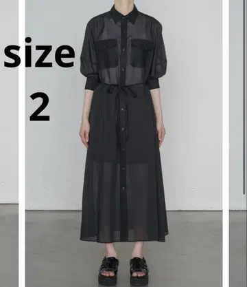 새상품 HYKE 하이크 SHEER TWILL DRESS 블랙 2