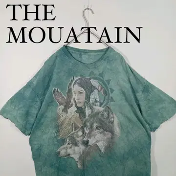 THE MOUNTAIN 애니멀 프린트 울프와 여성 티셔츠 2XL