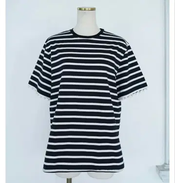 THE 9 SHOP love Pearl T-shirts 보더 블랙