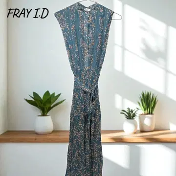 '새상품급' FRAY I.D 꽃무늬 원피스 청록색