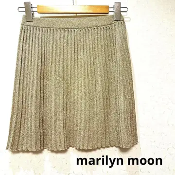 marilyn moon 플리츠 미니 스커트 글리터 골드