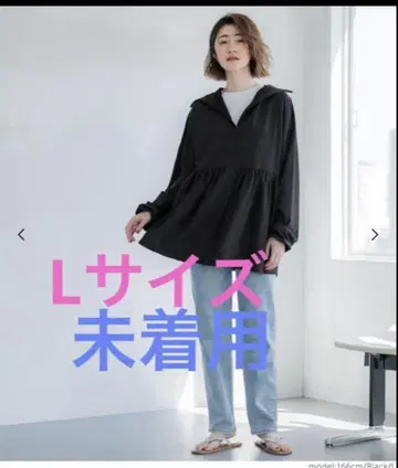 coca UV 차단 UV 차단 개더 후드티 블랙 L 사이즈