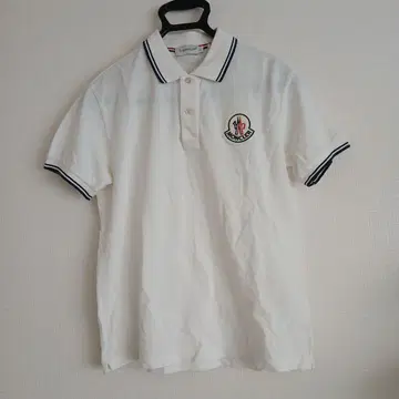 MONCLER 화이트 피케 셔츠 L