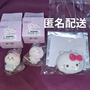 치이카와 (먼작귀) 헬로키티 산리오 콜라보 헤어 클립 플로키 마스코트