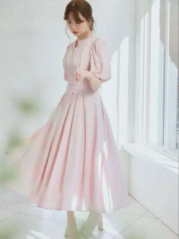 Herlipto Fountain Lace Up Bow Dress 핑크
