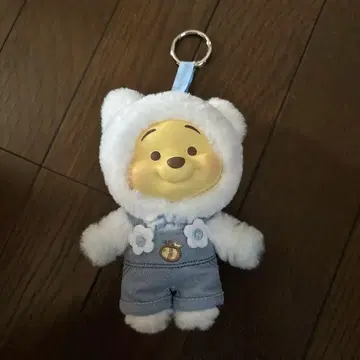 TOPTOY 디즈니 푸우 봉제 인형 키체인 블루 화이트