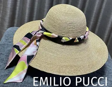 미사용 새상품 에밀리오 푸치 EMILIO PUCCI 밀짚모자 스트로우 햇
