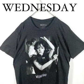 WEDNESDAY 웬즈데이 프린트 티셔츠 다크 그레이 해외 드라마