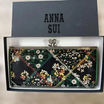 ANNA SUI 안나수이 장지갑 꽃무늬 가마구치 여성용 얇은 타입 슬림