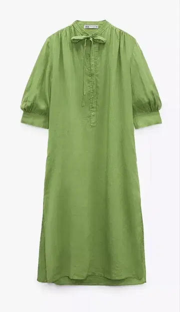 ZARA 린넨 원피스 그린 계열 원피스 무지 원피스