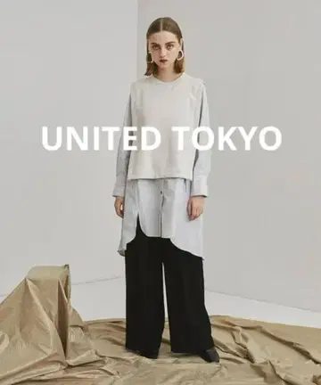 UNITED TOKYO 디자인 콤비 튜닉 셔츠 블라우스