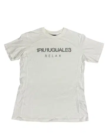 1PIU1UGUALE3 화이트 화이트 티셔츠 RELAX 큐빅