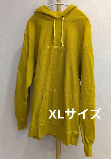 후지이 카제 꽃 후디 머스타드 XL 사이즈