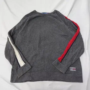 TOMMY JEANS 그레이 니트 긴팔 풀오버 L