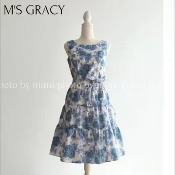 M'S GRACY*로즈 프린트 티어드 원피스
