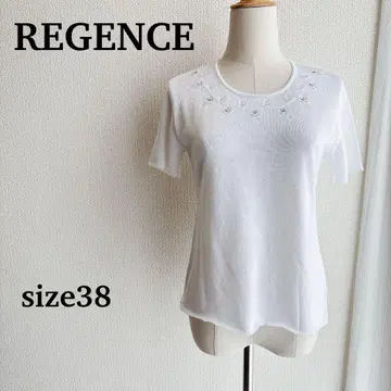 REGENCE 비쥬 장식 화이트 썸머 니트 사이즈 38