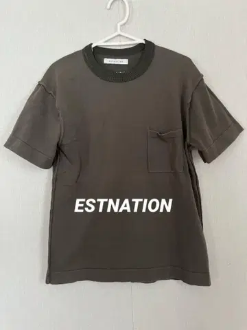 ESTNATION 올리브 그린 티셔츠 반팔