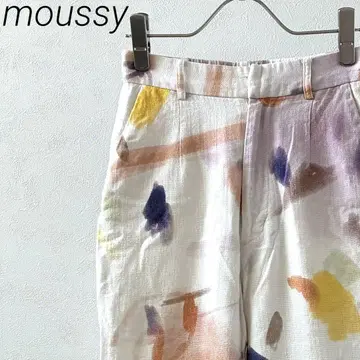 moussy 슬랙스 플레어 팬츠 포켓 부착 허리밴딩 안감 부착