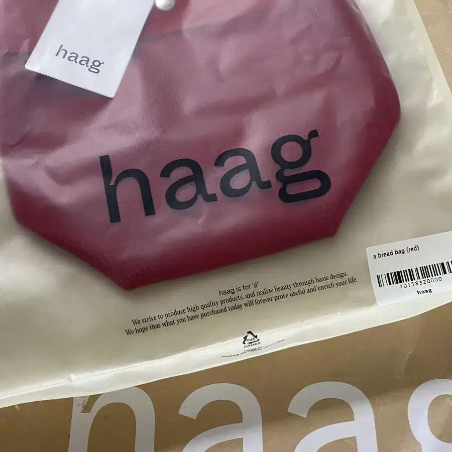 エコバッグ hagg a bread bag (red) 韓国 haag》a baguette bag (red) 人気 ミニトートバッグ (haag