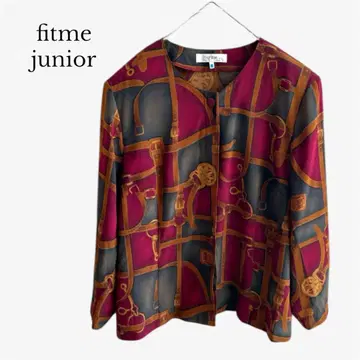 fitme junior 긴팔 셔츠/블라우스 빨간색/그레이/브라운 패턴