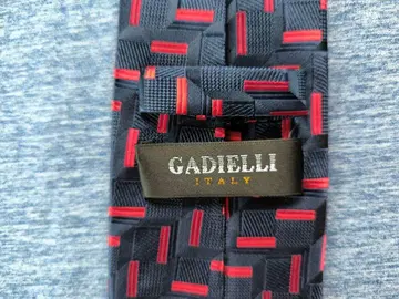 GADIELLI 넥타이 네이비 레드 기하학 패턴