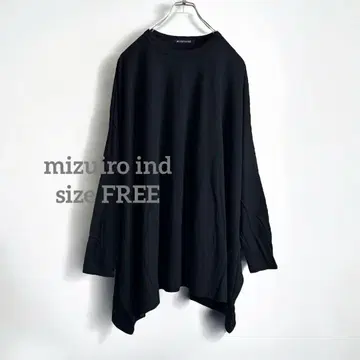 1234 미즈이로 인드 와이드 긴팔 컷소 튜닉 블랙