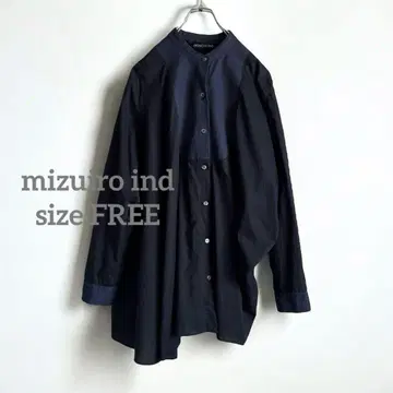 1235 mizuiro ind 미즈이로 인드 변형 이소재 블라우스 네이비
