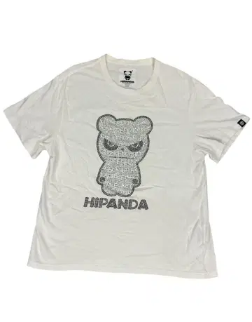 HIPANDA 캐릭터 티셔츠 화이트 화이트 큐빅