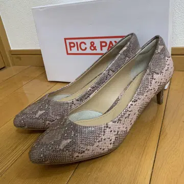 새상품급 PIC&PAY 라운드토 스네이크 펌프스 25.5cm 여성용