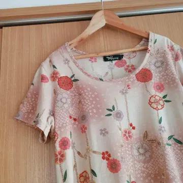 교유젠 Pagong 파곤 일본풍 패턴 꽃무늬 티셔츠 L