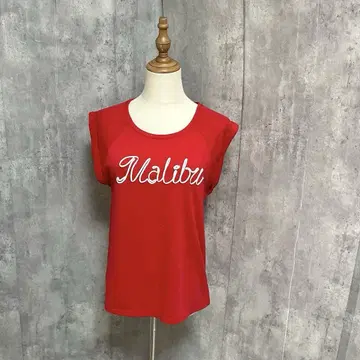 Heather Malibu 로고 슬리브리스 심플 티셔츠 캐주얼