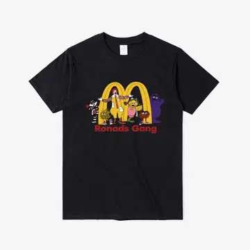 맥도날드 Ronald's Gang 블랙 티셔츠 XL 사이즈