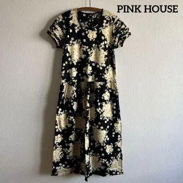 PINK HOUSE 핑크하우스 원피스 올 패턴 여성용 블랙 로즈 패턴