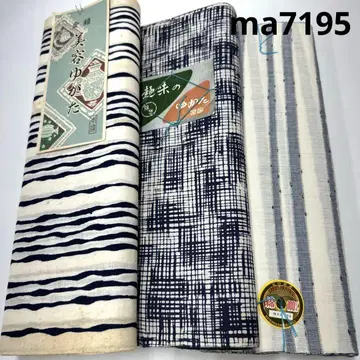 ma7195 하자품 유카타 옷감 3개 세트 면 원단 미재단 면 리메이크