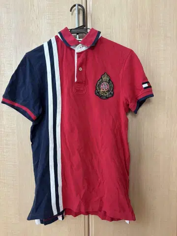 TOMMY HILFIGER 피케 셔츠 XS 빨간색/네이비