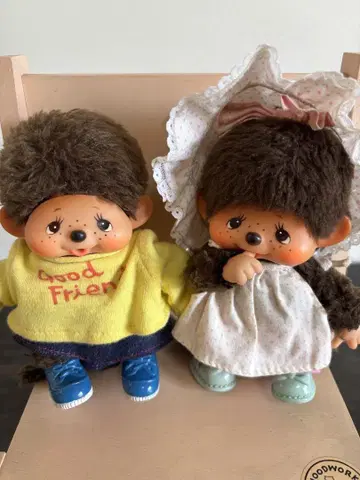 레트로 몬치치 마이치치 커플 세트 세키구치 봉제 인형 의류 및 신발 포함