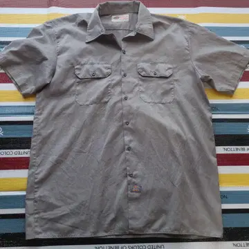 DICKIES 그레이 반팔 워크 셔츠 X-LARGE