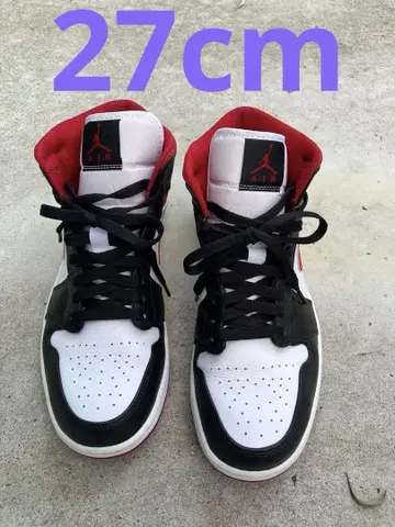 [새상품급] 에어 조던 1 MID WHITE/GYM RED-BLACK