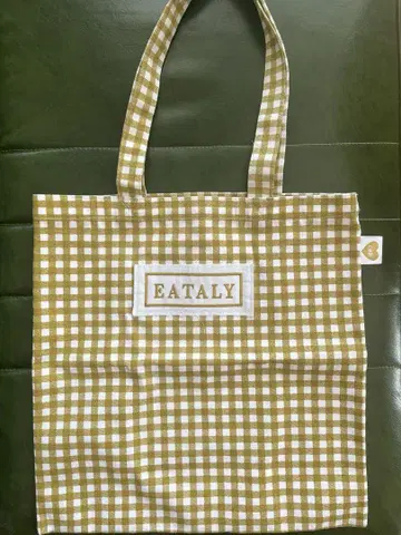 EATALY 에코백 머스타드 체크