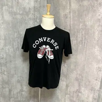컨버스 스니커즈 프린트 끈 포함 심플 캐주얼 티셔츠