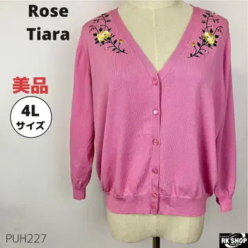 새상품급 Rose Tiara 가디건 꽃무늬 자수 빅 사이즈 핑크